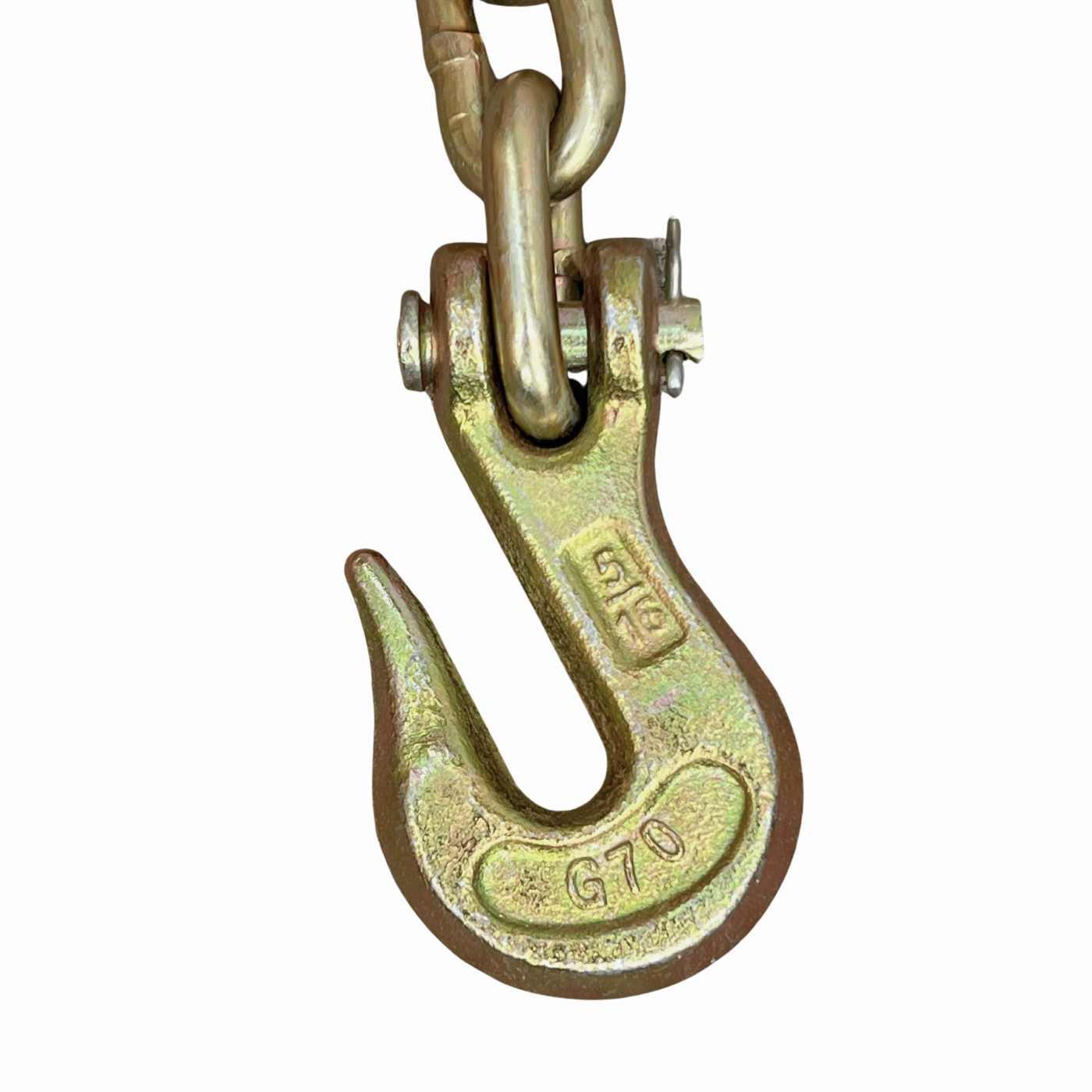 BLACKHORSE-RACING 5/16" G70 Clevis Grab Hooks (2-Pack) – 5400 Lbs Working Load, Yellow Zinc